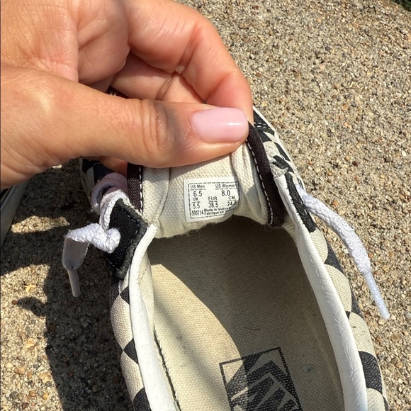 Vans Classic Black and White Checkered Sneakers - Picture 6 of 7